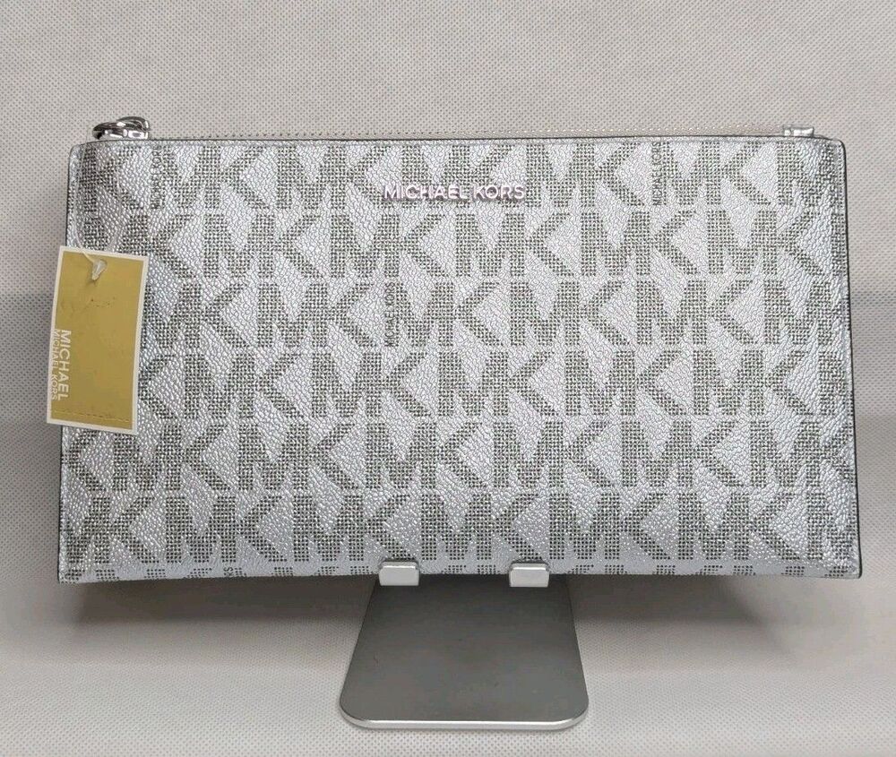 Michael Kors Jet Set Large Wristlet Pouch - Silver